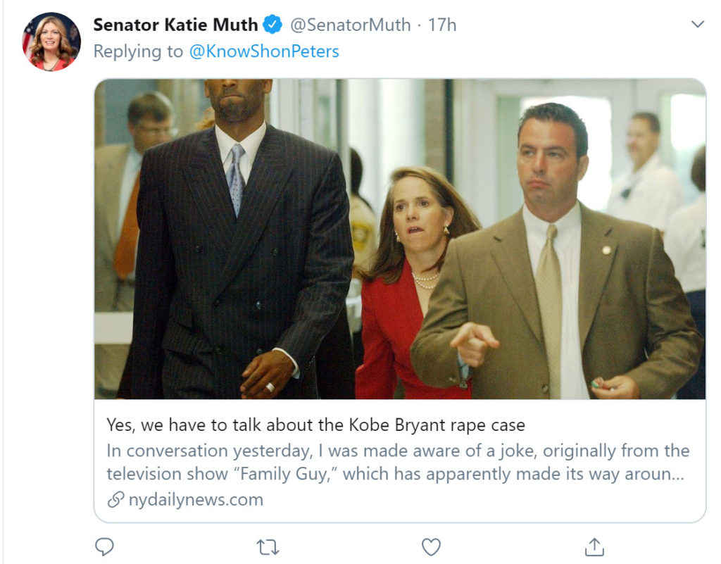 Katie Muth Kobe Tweet