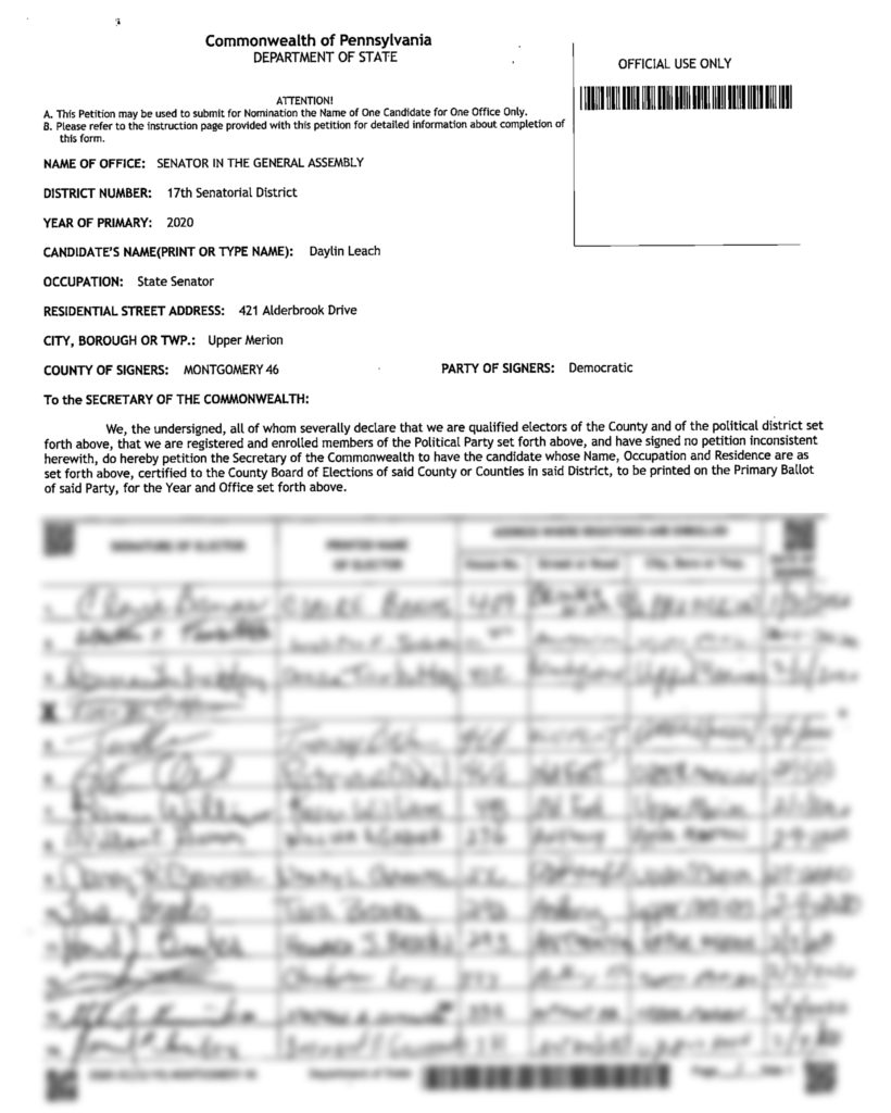 Daylin Leach Petition