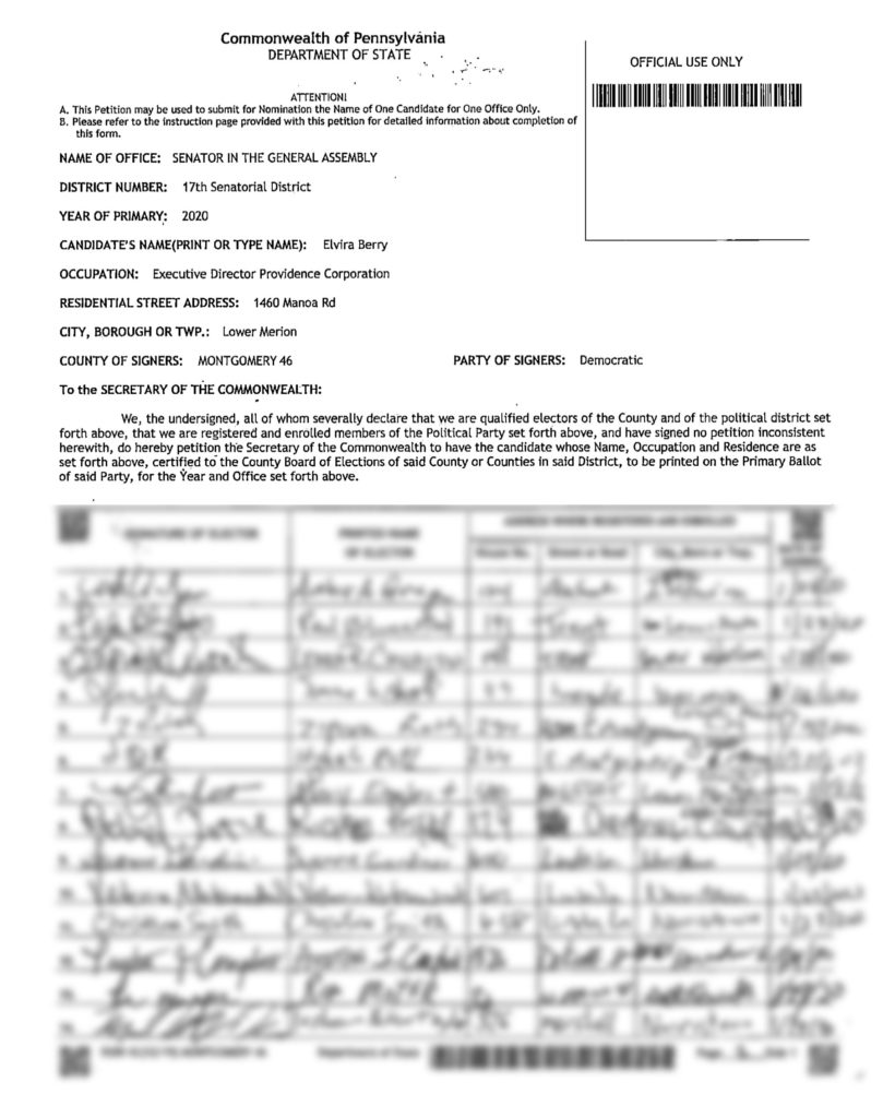Elvira Berry Petition