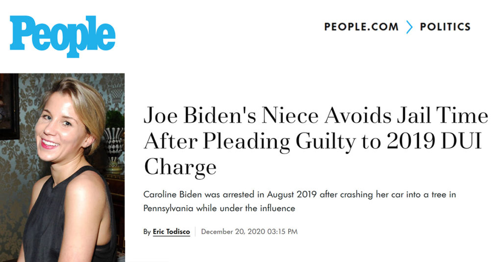 Biden's Niece Walks After DUI