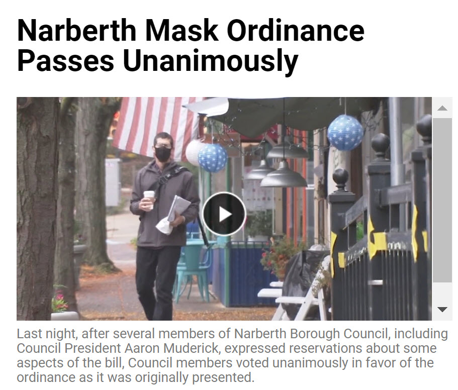 Narberth Mask Ordinance