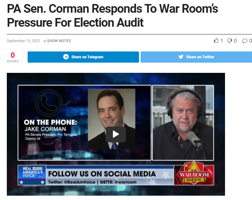 Corman on War Room