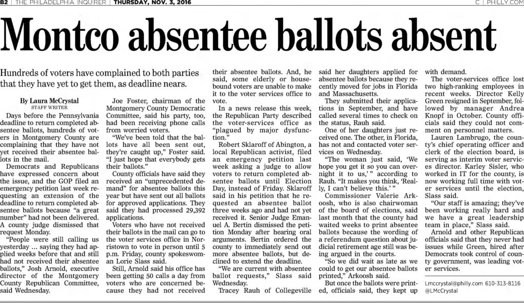 Montco 2016 mail ballots