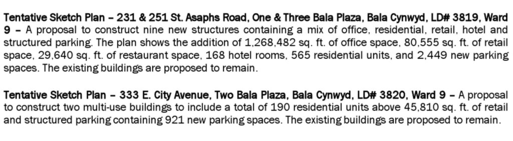 Two Tentative Sketch Plans as previously presented to the Planning Commission